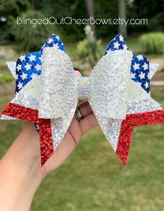 Taking team orders only.  Minimum order 10 bows for team order.  This listing is for rhinestone red, white and blue cheer bow ready to ship.  Custom team colors are available for 10+ bows.  You can customize up to 3 colors for the triple threat bow.  Rhinestone cheer bow I've made triple threat bows for local, state, regional and national championships.  Please allow 6-8 weeks for customization. like us on facebook "blinged out cheer bows" Blue Cheer, Cute Bedroom Ideas, Blue Rhinestones, Team Colors, Red White, Accessory Gift