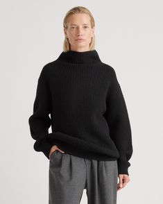 Oh hey there, comfort AND style. Our Australian Merino Wool Oversized Turtleneck Sweater offers both, and is sure to be your go-to for chilly days. Its relaxed fit, fisherman rib, and cozy turtleneck really let you wrap up in the natural warmth and softness of merino wool. Oversize Turtleneck Sweater, Staple Shoes, Oversized Turtleneck Sweater, Winter Fashion Outfits Casual, Winter Capsule, Twelfth Night, Winter Capsule Wardrobe, Oversized Turtleneck, Fitted Turtleneck