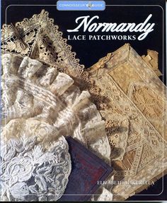 the front cover of a book with lace on it