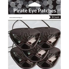 five pirate eye patches are shown in the package