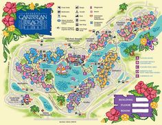 a map of the garden and beach resort at disney's all - star park