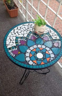 Mosaic Tile Table, Mosaic Table Top, Tile Table, Mosaic Table, Mosaic Diy, Mosaic Projects