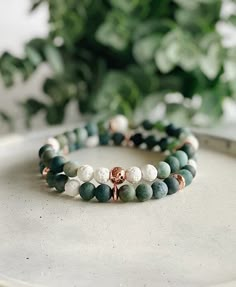 Moss Agate and Rose Gold Gemstone Beaded Bracelet Set Lava - Etsy Canada Natural Gemstone Bracelets, Lava Beads Bracelet, Lava Bracelet Ideas, Beaded Stone Bracelets, Gemstone Bracelets Diy, Stone Bracelet Ideas, Gemstone Bracelets Ideas, Crystal Bracelet Ideas, Bracelet Photography