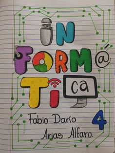 an open notebook with the words fun form tica written in spanish and english on it