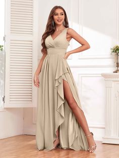 Satin Hoco Dress, Taupe Bridesmaid Dresses, Rust Bridesmaid Dress, Bridesmaid Dresses Long Chiffon, Stretch Satin Dress, Stunning Bridesmaid Dresses, Champagne Bridesmaid Dresses, Floor Length Chiffon Bridesmaid Dresses, Chiffon Bridesmaid Dresses