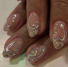 Hippie Nails, Get Nails, Mixed Feelings, Silver Nails, Minimalist Nails, Fire Nails, Funky Nails, Dream Nails, Pretty Acrylic Nails