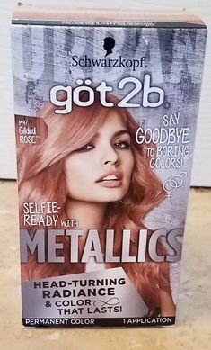 Schwarzkopf Got2b Metallic Permanent Hair Color M97 Gilded Rose 1 Box NEW Sealed Thank you for Shopping! Ships Fast! Got2b Metallics, Rose Gold Hair Color, Gold Hair Color, Schwarzkopf Got2b, Hair Color Rose Gold, Rose Gold Hair, Permanent Hair Color, Beauty Art, Natural Hair