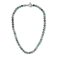 PRICES MAY VARY. This men's beaded necklace is hand-knotted with 7mm facted african turquoise stone beads, and decorated with 14mm diameter stainless steel OT buckle Beaded Necklace for Men: Genuine stones hand-knotted in nylon string with stainless steel OT buckle, anti-rust and waterproof; Length in 24"(60cm) Each bead of this crystal necklace for men comes from nature and made by caring hands; This african turquoise necklace is meant to be worn alone or layered with other necklaces of varying Beaded Necklace For Men, Simple Beaded Necklaces, Mens Beaded Necklaces, Howlite Necklace, Crystal Stone Jewelry, Obsidian Necklace, Onyx Crystal, Amazonite Necklace, Tigers Eye Necklace