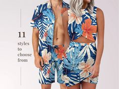 COUPLES MATCHING OUTFITS Blue and Orange Tropical Floral Mix & Match Outfits for Summer Honeymoon Beach Vacation Pool Party - Etsy Couples Hawaiian Outfits, Hawaii Matching Outfits, Couples Matching Outfits Vacation, Matching Beach Outfits Couples, Hawaii Couple Outfit, Couples Matching Tropical Outfits, Beach Honeymoon Outfits Couple, Caribbean Outfits, Pool Outfits