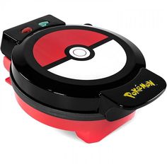 a red and black pokemon pokeball box on a white background