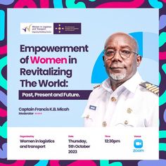 an advertisement for the women in revitalizing the world, featuring a man in uniform