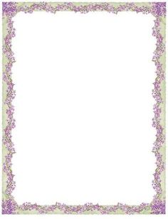 a purple and green frame with flowers on the edges, in front of a white background