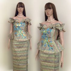 A brand new Cambodian traditional clothing with a modern fashion mode. This outfit includes Khmer shirt & skirt. This beautiful Khmer outfit perfect for Khmer New Year, wedding, and other occasions. Shipped with USPS Priority Mail. Made in Cambodia 🇰🇭 Shirt Measurements: Waist: 29 inches Length: 18 inches Skirt Measurements: Waist: 32 inches Length: 35.5 inches Note: Due to lighting, the color may be a little different in person. *** CAN be altered to size S, M, and L. * The current measurements may or may not fit you perfectly. Most Cambodian traditional clothing need to be altered in order to fit perfectly. If the clothes are loose, you need to alter the clothes to make them smaller. If it’s too small, you need to alter the clothes to make them bigger. You can either alter the clothes Cambodian Dresses Modern, Khmer Party Dress, Cambodian Traditional Clothing, Khmer Outfit, Cambodian Clothes, Khmer New Year, Clothes To Make, New Year Wedding, Skirt Measurements