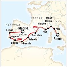 the route map for europe and italy