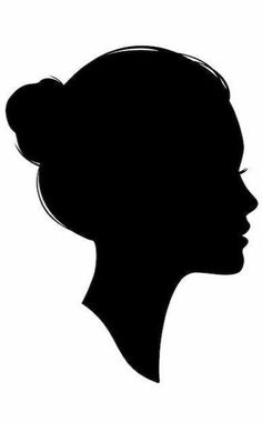 the silhouette of a woman's head in profile