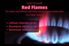 a red flame is shown with the words how to make red flames written below it