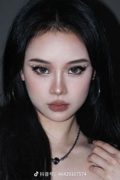 Korean Black Makeup, Black Angel Makeup, Diamond Face Makeup, Reputation Makeup, Gem Makeup, Slay Makeup, Angel Makeup, Dark Eye Makeup