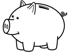 a black and white drawing of a pig