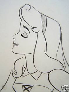 a drawing of a woman with long hair