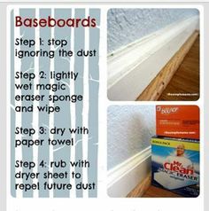 the instructions for how to install baseboards