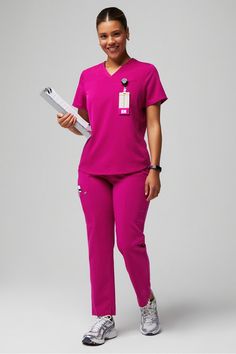 Ion Scrub Pant Fabletics Hibiscus female Activewear >> Scrubs >> Bottoms >> Product Feed MotionTech regular Medical Scrubs Fashion, Female Activewear, Focus On What Matters, Medical Scrubs, Fine Yarn, Pocket Top, Pants Design, Scrub Pants, Slim Fit Pants