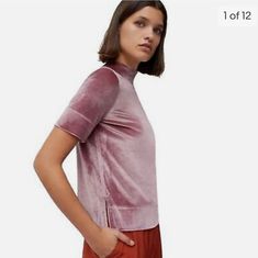 Nwt. Velvet Looking Fabric But Very Soft And Not Stiff. Small Slits At The Sides To Allow For Movement. An Easy Top To Dress Up Or Wear Casually With Denim. Mauve Color. Mauve Velvet, Layered Blouse, Velvet Shorts, Printed Sleeveless Blouse, Bohemian Tops, Orange Blouse, Velvet Blouses, High Neck Sleeveless, Pleated Blouse