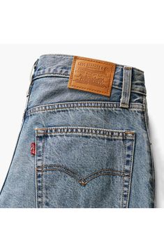 A modern take on '90s dad jeans, this pair is cut from ripped nonstretch denim with an extra-roomy straight-leg fit that's meant to be worn stacked at the hem. 17" leg opening; 11" front rise; 15 1/2" back rise Zip fly with button closure Five-pocket style 100% cotton Machine wash, tumble dry Imported Baggy Levis, Dad Jeans, Mens Jeans, Straight Leg, Nordstrom