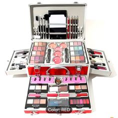 Professional Multifunctional Makeup Set, 106pcs Makeup Tools Eyeshadow Lipstick Mascara Lip Liner Makeup Brush Makeup Artist Makeup Gift Box, Ideal Gift For Mother's Day Makeup Set Makeup Gift Box, Powdered Eyeliner, Party Make-up, Vibrant Makeup, Alat Makeup, Complete Makeup, Lipstick Palette