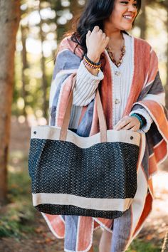 Sable Jute & Cotton Bag - Ten Thousand Villages Natural Straw Tote Bag For On-the-go, On-the-go Woven Natural Shoulder Bag, Everyday Woven Canvas Bag, Woven Canvas Bags For Daily Use, Everyday Jute Bags With Braided Handles, Woven Canvas Shoulder Bag For Travel, Daily Use Woven Canvas Bag, Woven Shoulder Bag For Daily Use In Fall, Travel Woven Canvas Bag