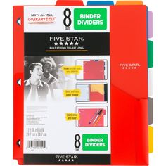 five star binders in assorted colors