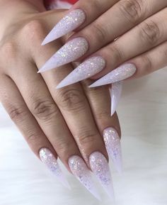 Glitter Stilleto Nails, Wedding Stiletto Nails, Stilleto Nails Designs, Best Nail Ideas, Unghie Nail Art, Matte Nails Design, Bling Acrylic Nails, Glam Nails