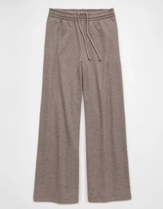 AE Knit Baggy Wide-Leg Sweatpant Women’s Sweatpants, Baggy Sweatpants Outfit, Brown Sweatpants, Wardrobe Minimalist, Capsule Wardrobe Minimalist, School Fit, Baggy Sweatpants, Sweatpants Outfit, Wide Leg Sweatpants