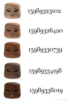 an image of the face and numbers for different facial types, with each individual's eyes