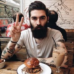 Chris John Millington Tatto Boys, Epic Beard, Beard Tattoo, Bearded Man, Hipster Man, Awesome Beards