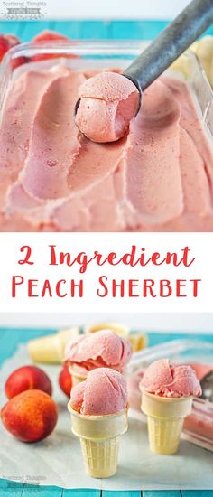 two ingredient peach sherbet ice cream