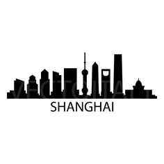 the shanghai skyline in black and white with text that reads,'we are going to china