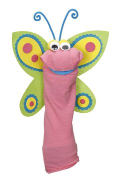 a stuffed toy with a butterfly on it's back