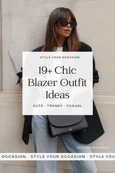 Blazer And Jeans Outfit Women, Boyfriend Blazer Outfit, Classy Blazer Outfits, Black Blazer Casual, Camel Blazer Outfit, Black Blazer With Jeans, Chic Blazer Outfit, Navy Blazer Outfits