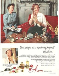 Ella Raines, Magazine Advert, Avon Cosmetics, Avon Perfume, Avon Lady, Avon Beauty, Avon Vintage, First Perfume, Avon Products