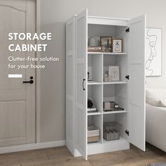 the storage cabinet is clean and ready for you to use in your home or office