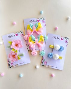 A set of bows for every day for your little princess. Cute bows and beautiful clips will be a wonderful gift. The gift set consists of: 1) 2 bows with pom-poms on alligator clips. The bow is 2.3" (6 cm) long. 2) 2 flower clips. Each clip is 2.3" (6 cm) long, alligator hair clip with teeth is 1.7” (4,5 cm) long. 3) 2 clips with pom-poms ( 1.9" (5 cm)), alligator hair clip with teeth is 1.7” (4,5 cm) long. Diy Hair Accessories Beads, Hair Clips Flower, Girls Hair Clips, Girls Hair Bow, Hair Clips Diy, Bows Diy Ribbon, Toddler Hair Clips, Presents For Girls