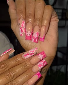 Pink Kaws, Freestyle Nails, Acrylic Nails Nude, 2023 Pink, Long Acrylic Nail Designs