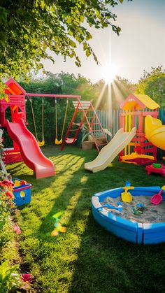 the children's play area is clean and ready to be used