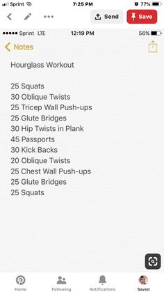 an iphone screenshot shows the workout schedule for each individual person on their cell phone