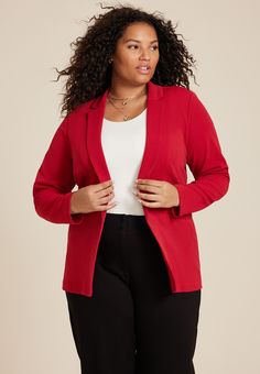 Women's Blazers - Meet The Most Versatile Blazer In Your Closet. Super Sharp Look With Extra S-T-R-E-T-C-H That Take You From Conference Room To Cocktails Comfortably..mar-Pdp-Section .mar-Product-Description {Color: #000;}.mar-Pdp-Section .mar-Product-Description Ul .mar-Pdp-Section .mar-Product-Description Ul>Li {Margin-Left: 10Px;padding-Left: 10Px;}.mar-Pdp-Section .mar-Product-Description .mar-Product-Description-Content Ul Li{List-Style-Type: Disc;margin: 0 0 5Px;padding-Left: 5Px;}.mar-Pd Maurices Plus Size, Work Essentials, Women's Blazers, Curvy Jeans, Womens Blazers, Long Sleeve Blazers, List Style, A Plus, Online Accessories