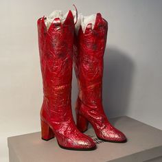 Vivienne Westwood Brand New Aw17 Fire Hell Boots It 37 Uk 4 Red Tin Foil Original Packaging 84 Vivienne Westwood Red Label, Vivienne Westwood Heels, Brown Pumps Heels, Vivienne Westwood Melissa, Fire Boots, Y2k Heels, Vivienne Westwood Shoes, Pirate Boots, Vivienne Westwood Red