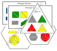 an origami diagram with different shapes and colors