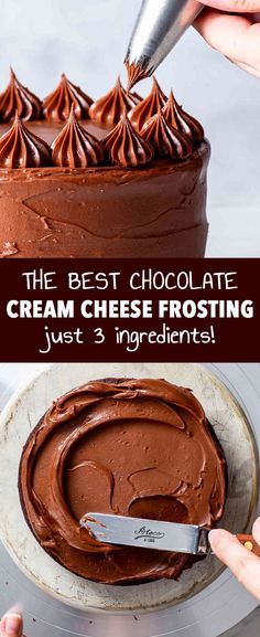 the best chocolate cream cheese frosting just 3 ingredients