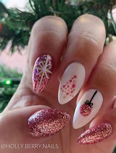 Short Acrylic Nails Designs, Festival Nails, Christmas Nail Designs, Christmas Nail, Fancy Nails, Cute Acrylic Nails