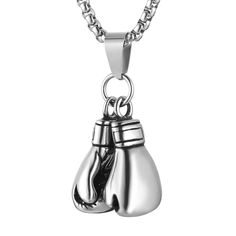 PRICES MAY VARY. Men Women Stainless Steel Boxing Glove Chain Pendant Necklace Metal: Stainless Steel is robust and will not tarnish or rust easily, it is easy to maitain and ideal for long-lasting jewelry designs Pendant size:2.5 x 1.5 cm / 1.0 x 0.6 inch Chain: 22" + 2 inches chain extender. 5.0 mm Wide Rolo Curb Chain Including a beautiful gift box printed with Brand Name "HZMAN" logo. In case you buy it as a gift - you may be sure it looks nice. HZMAN Jewelry Company

 HZMAN Jewelry is a fam Famous Jewelry, Boxing Glove, Mens Jewelry Necklace, Pendant Necklace Silver, Chain Extenders, Boxing Gloves, Necklace Black, Jewelry Brand, Jewelry Companies